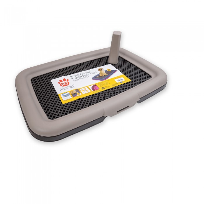 Irak Plast туалет под пеленку с сеткой для собак (бежевый)