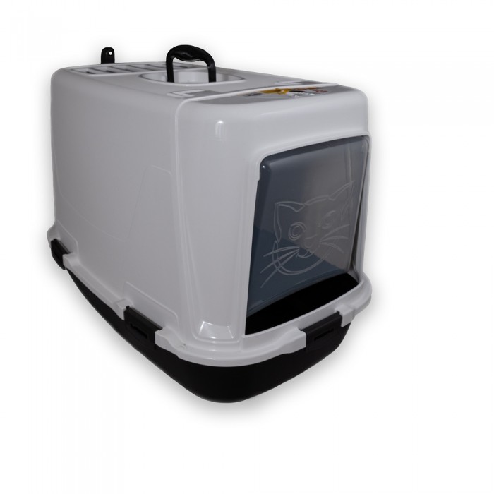 Irak Plast закрытый туалет для котов (черно-белый)