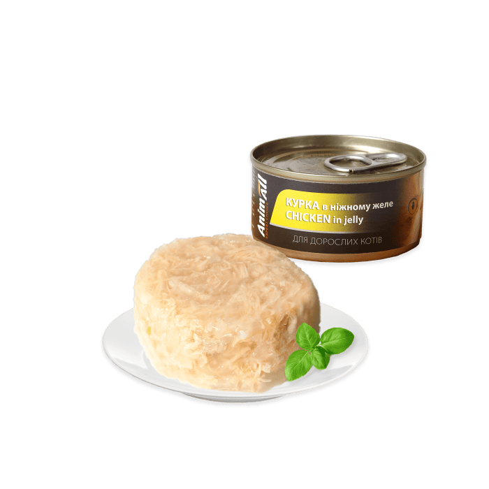 AnimAll вологий корм для котів з куркою в ніжному желе 85 г