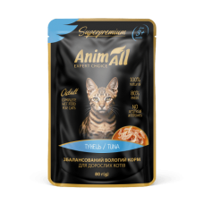 AnimAll влажный корм для кошек c тунцом 80г*12шт