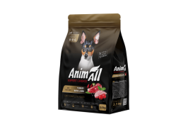 AnimAll сухой корм для взрослых собак малых пород со свежей индейкой и ягненком 2,5 кг