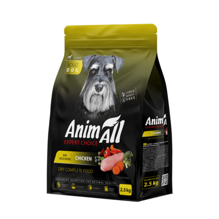 AnimAll сухой корм для собак со свежей курицей 2,5 кг