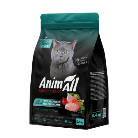 AnimAll сухий корм для стерілізованих котів з куркою та свіжою ягнятиною 0,4 кг