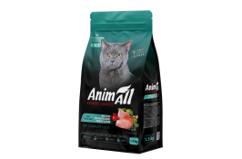 AnimAll сухой корм для стерилизованных кошек с курицей и свежим ягненком 1,5 кг