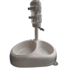 Animall двойная поилка для собак на подставке (белая) 400 мл