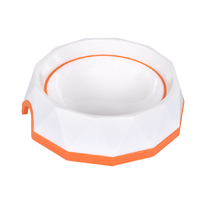 AnimAll пластикова миска "Діамант" для собак (помаранчево-біла) 500 мл