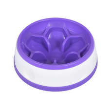 AnimAll Миска-цветок для медленного кормления собак, круглая (лавандово-белая) 300 мл