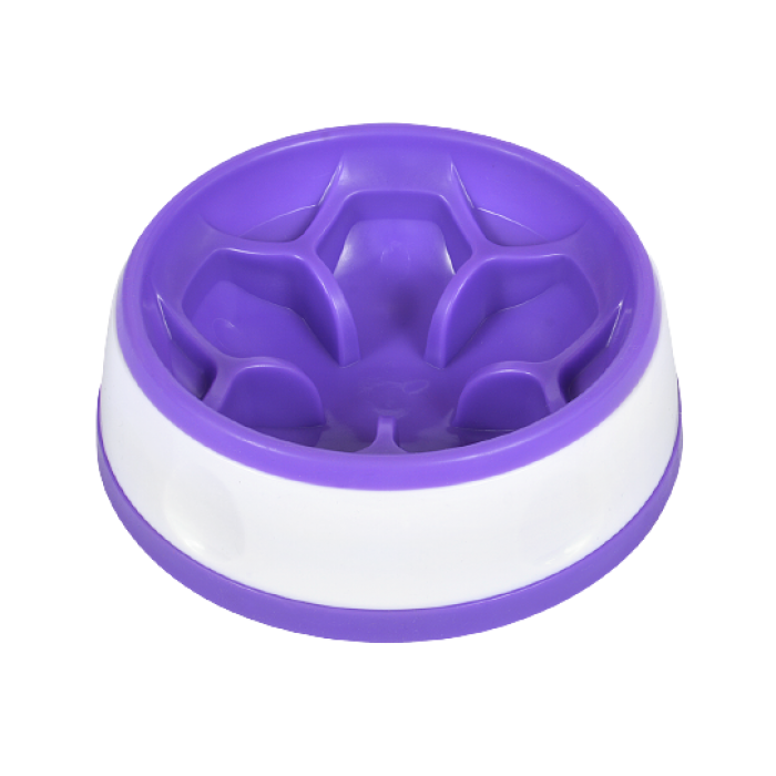 AnimAll Миска-цветок для медленного кормления собак, круглая (лавандово-белая) 300 мл