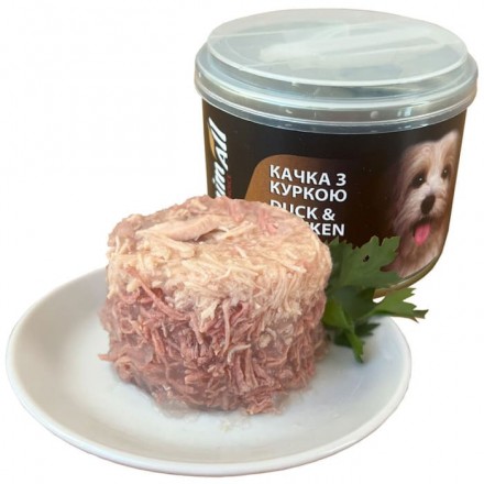 AnimAll вологий корм для собак з качкою та куркою в ніжному желе 195 г