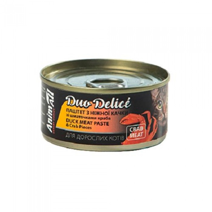 AnimAll Duo Delice паштет для котів з качки зі шматочками краба 80 г