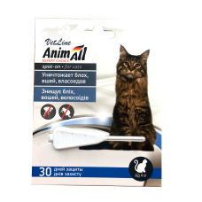 AnimAll VetLine Spot-On капли противопаразитарные для котов свыше 4 кг (1 мл)