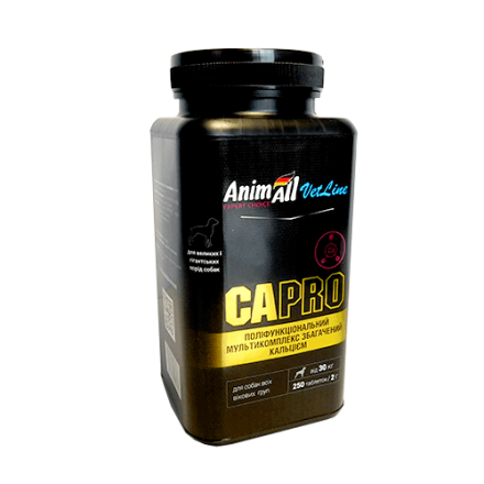 AnimAll VetLine Ca PRO витамины для профилактики нарушений кальций-фосфорного баланса у собак крупных пород (2 г × 250 табл.)