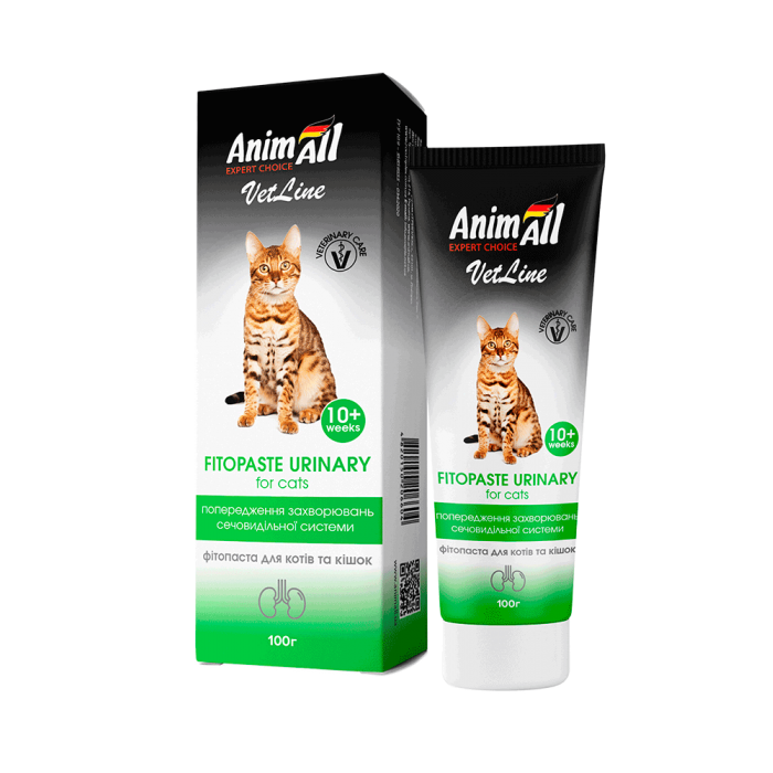 AnimAll VetLine Urinary фитопаста для предотвращения заболеваний мочевыделительной системы котов 100 г