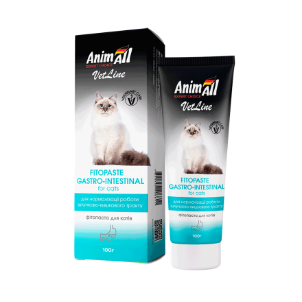 AnimAll VetLine Gastrointestinal фітопаста для нормалізації роботи шлунково-кишкового тракту у котів 100 г