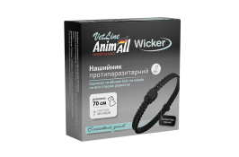 AnimAll VetLine Wicker ошейник противопаразитный для собак средних и крупных пород, бархатно-черный 70 см