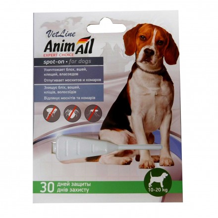 AnimAll VetLine Spot-On капли противопаразитарные для собак весом от 10 до 20 кг (4 мл)