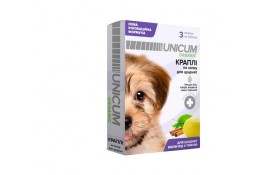 Unicum ORGANIC капли на натуральной основе для отпугивания блох и клещей для щенков (3 пип.)