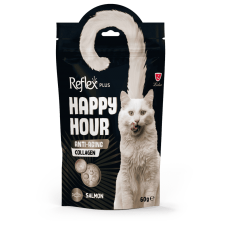 Reflex Plus Happy Hour ласощі для котів з лососем та колагеном проти старіння 60г