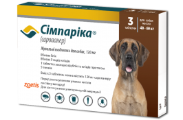 Сімпаріка жувальні таблетки для собак  120 мг (40-60 кг)