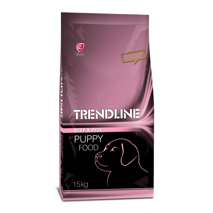 Trendline (Трендлайн) Полноценный и сбалансированный сухой корм для щенков с говядиной и рисом 15кг.
