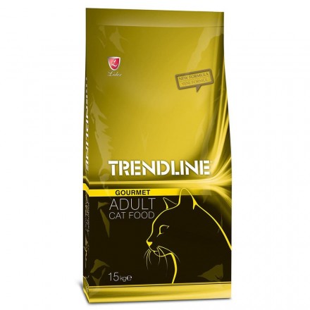 Trendline (Трендлайн) Полноценный и сбалансированный сухой корм для котов Гурме с курицей 15кг