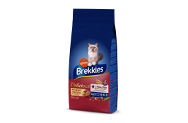 Brekkies Cat Delice Meat сухой корм для взрослых котов с курицей 20 кг