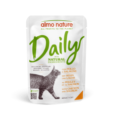Almo Nature Daily Cat влажный корм с курицей и лососем для котов 70г*10шт