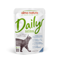 Almo Nature Daily Cat влажный корм с треской и креветками для котов 70г*10шт
