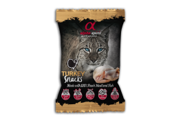 Alpha Spirit Cat Snacks Turkey напіввологі ласощі для котів з індички 50г (кубики)