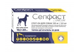 Unicum Селфаст капли на холку от блох, клещей и гельминтов для собак 10,1-20 кг (селамектин)