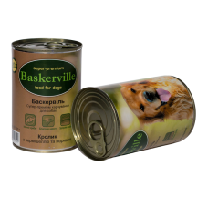Baskerville Консервы для собак Кролик с лапшой и морковью 400г