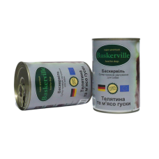 Baskerville Консерви для собак Телятина та м'ясо гуски 400г