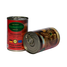 Baskerville Корм для котів М'ясо курки з сердечками 400г