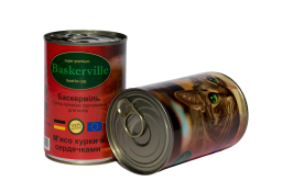 Baskerville Корм для котів М'ясо курки з сердечками 400г