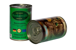 Baskerville Корм для котів Оленина з м'ясом курки 400г