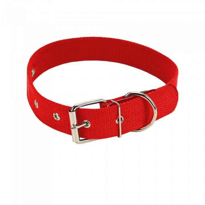 Пухнастики брезентовый ошейник для собак 35 мм, 60 см (красный) XL