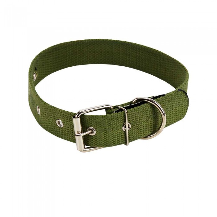 Пухнастики брезентовый ошейник для собак 35 мм, 60 см (зеленый) XL