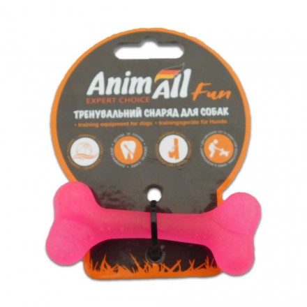 AnimAll Fun іграшка для собак "Кісточка" (коралова) 25 см​
