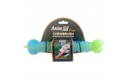 AnimAll Fun іграшка для собак жувальна "Щітка-кістка" (блакитно-зелена) 24 см​