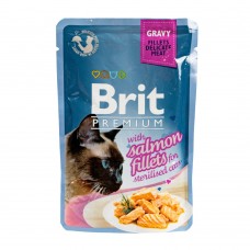 Brit Premium Cat pouch філе лосося в соусі для стерилізованих 85г*24шт