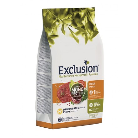 Exclusion Noble Grain Dog Puppy Medium Breed Beef сухий корм для цуценят середніх порід з яловичиною 12 кг