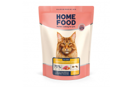 Home Food Cat Adult Sterilised Large Breed для котов больших пород "Телятина с лососем и вялеными томатами" 0,4 кг
