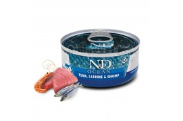 Farmina N&D Ocean Grain Free Cat Adult для котів з тунцем, сардиною та креветками 70 г 