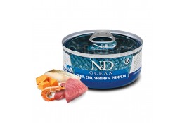 Farmina N&D Ocean Grain Free Cat Adult  для котів з тунцем, тріскою, креветками та гарбузом 70 г 