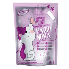 ТМ "Happy Nova" силикагелевый гигиенический наполнитель для туалетов с ароматом лаванды 6 л