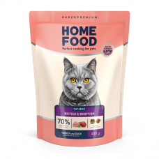 Home Food Cat Adult cухий корм для котів британських та шотландських порід "Індичка та качка" 0,4 кг