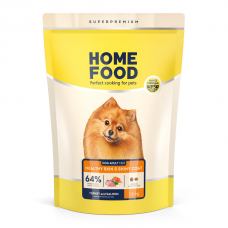 Home Food Dog Adult Mini сухий корм для шкіри та шерсті собак малих порід "Індичка та лосось" 1,6 кг