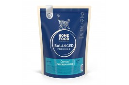 Home Food Sterilised Balanced Formula Cat Adult сухой корм для стерилизованных кошек "Курочка и рыбка" 0,3 кг