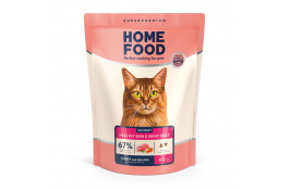 Home Food Cat Adult сухий корм для шкіри та шерсті котів "Індичка та лосось" 0,4 кг