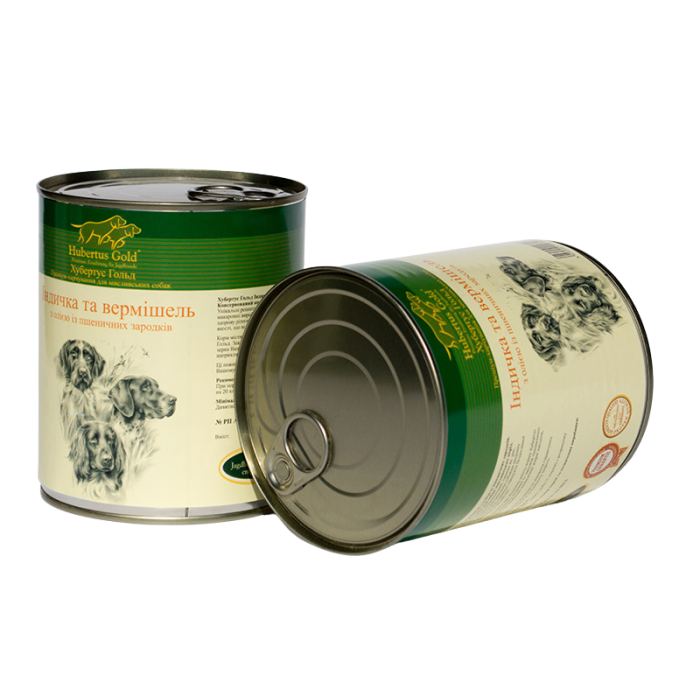 Hubertus Gold Консерви для собак Індичка та вермішель 800г